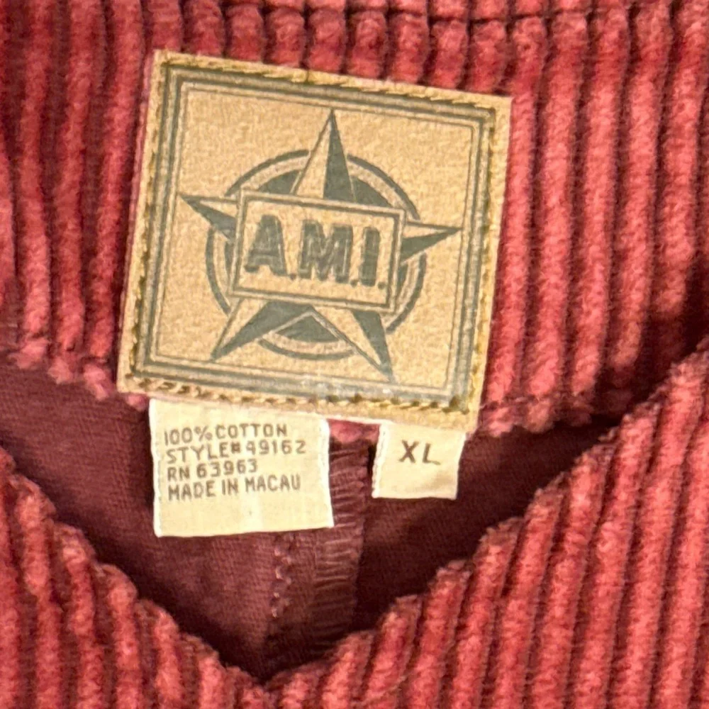 Ami Red Corduroy Pinafore Mini Dress - Picture 3 of 6